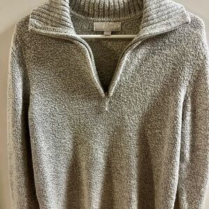 Gray Quarter-Zip Sweater